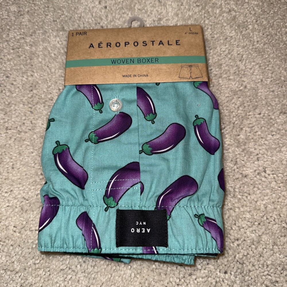 AEROPOSTALE Eggplant Woven Boxer Shorts Men’s Large Lounge wear NTW Underwear